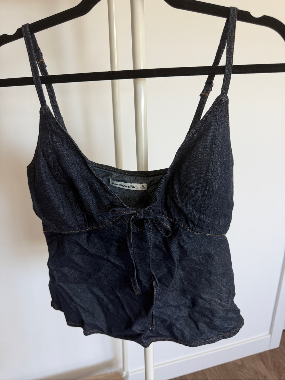Abercrombie & Fitch Dark Navy Denim Tie-Front Camisole - Small